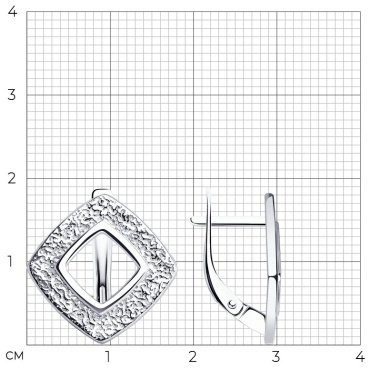 Серьги Diamant 94-120-01578-1 вес 3.8 г серебро, фианит купить,15470