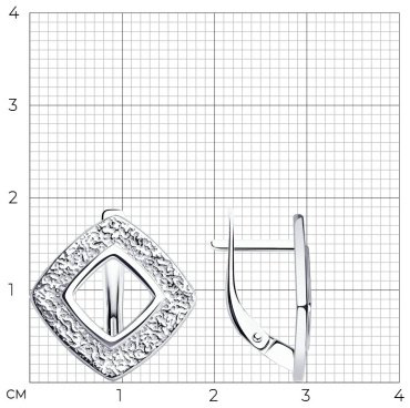 Серьги Diamant 94-120-01578-1 вес 3.8 г серебро, фианит купить,15470