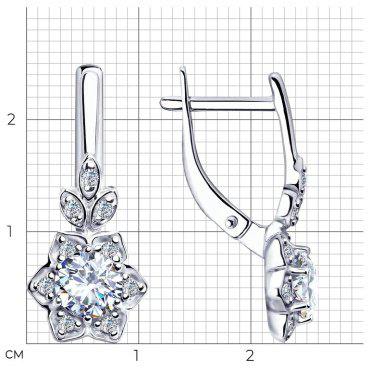 Серьги SOKOLOV 94023269 вес 3.1 г серебро, фианит купить,34237
