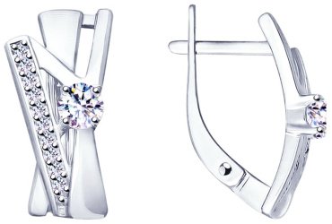 Серьги SOKOLOV 94023413 вес 2.65 г серебро, фианит купить,22588