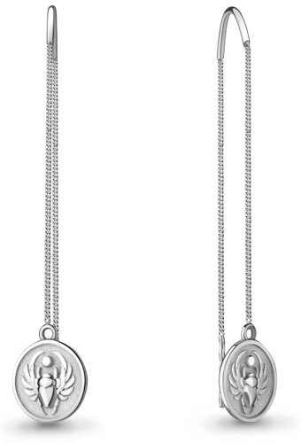 Серьги AQUAMARINE 33754 вес 2.09 г серебро, без вставок купить,20084