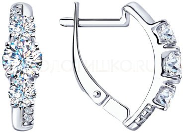Серьги SOKOLOV 94023341 вес 2.71 г серебро, фианит купить,16029
