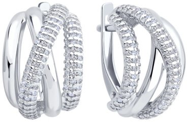 Серьги SOKOLOV 94027051 вес 7.84 г серебро, фианит купить,38988