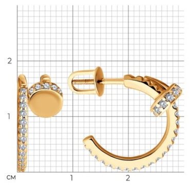 Серьги Diamant 93-122-02048-1 вес 3.43 г серебро, фианит купить,16744