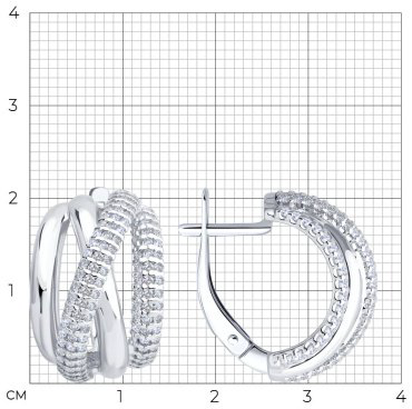 Серьги SOKOLOV 94027051 вес 7.84 г серебро, фианит купить,38988