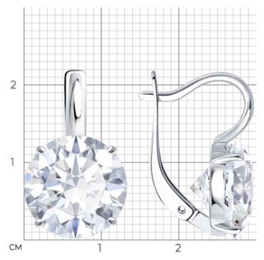 Серьги SOKOLOV 94026910_s вес 7.33 г серебро, фианит купить,32599
