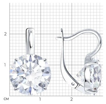 Серьги SOKOLOV 94026910_s вес 7.33 г серебро, фианит купить,32599