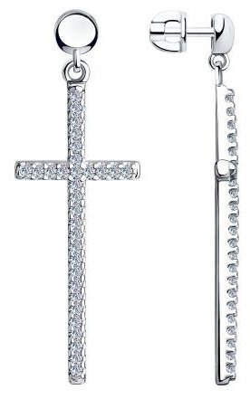 Серьги SOKOLOV 94023774 вес 4.5 г серебро, фианит купить,27450