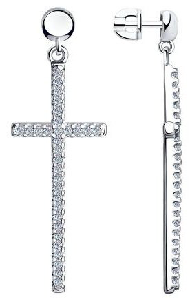 Серьги SOKOLOV 94023774 вес 4.5 г серебро, фианит купить,27450
