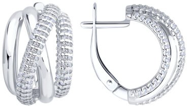 Серьги SOKOLOV 94027051 вес 7.84 г серебро, фианит купить,38988