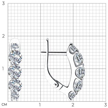 Серьги SOKOLOV 94023498 вес 2.43 г серебро, фианит купить,NaN