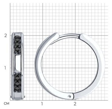 Серьги Diamant 94-120-01632-1 вес 6.46 г серебро, фианит купить,29527