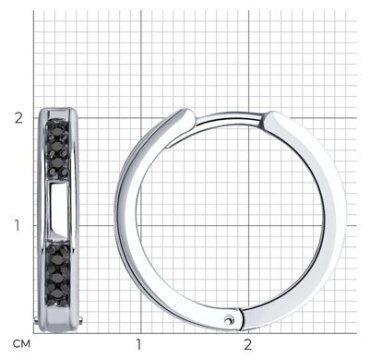 Серьги Diamant 94-120-01632-1 вес 6.46 г серебро, фианит купить,29527