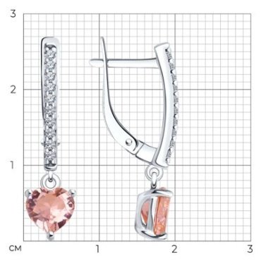 Серьги SOKOLOV 92022923 вес 2.63 серебро, ситалл, фианит купить,20936