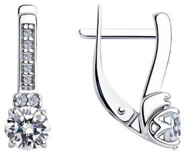 Серьги Diamant 94-120-01556-1 вес 2.79 г серебро, фианит купить,19494