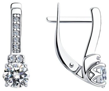 Серьги Diamant 94-120-01556-1 вес 2.79 г серебро, фианит купить,19494