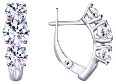 Серьги SOKOLOV 94022963 вес 3.55 г серебро, фианит купить,NaN