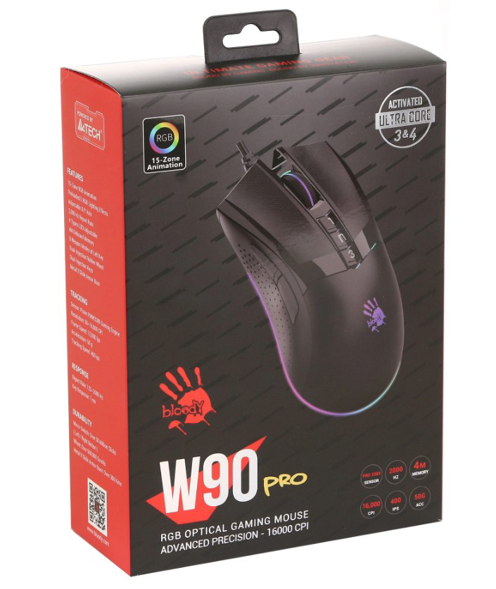 Мышь A4Tech Bloody W90 Pro Activated Stone Black