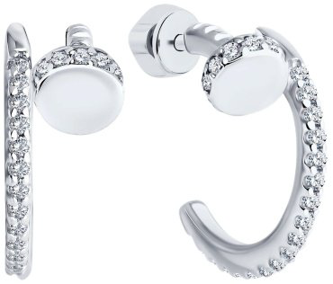 Серьги Diamant 94-122-02048-1 вес 3.47 серебро, фианит купить,16643