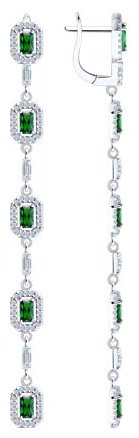 Серьги SOKOLOV 94027048 вес 8.6 г серебро, фианит купить,36870