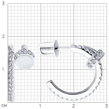 Серьги Diamant 94-122-02048-1 вес 3.47 серебро, фианит купить,16643
