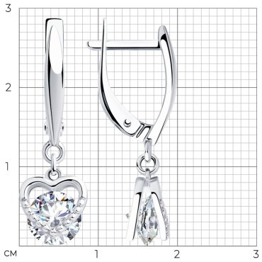 Серьги SOKOLOV 94023432 вес 3.5 г серебро, фианит купить,NaN