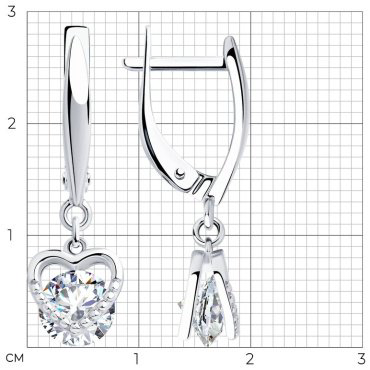 Серьги SOKOLOV 94023432 вес 3.5 г серебро, фианит купить,NaN