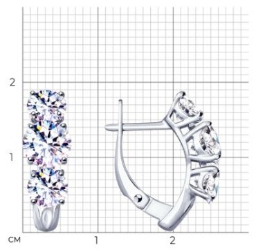 Серьги SOKOLOV 94022963 вес 3.55 г серебро, фианит купить,NaN