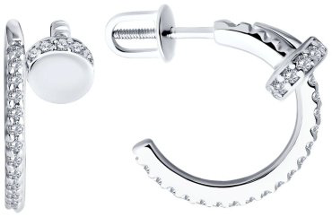 Серьги Diamant 94-122-02048-1 вес 3.47 серебро, фианит купить,16643