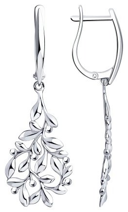 Серьги Diamant 94-121-00416-1 вес 4.97 г серебро, без вставок купить,22261