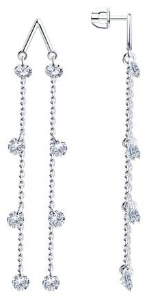 Серьги SOKOLOV 94025550 вес 3.63 г серебро, фианит купить,20689