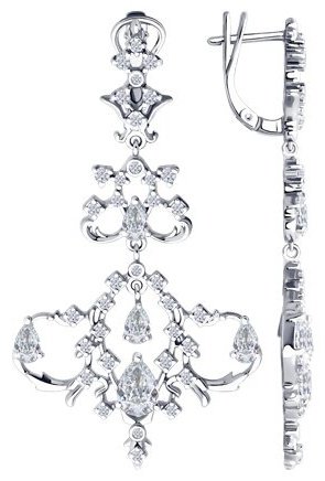 Серьги SOKOLOV 94026668 вес 13.32 г серебро, фианит купить,54870