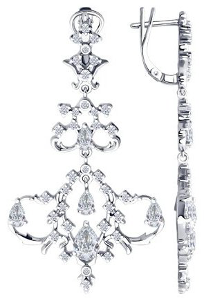 Серьги SOKOLOV 94026668 вес 13.32 г серебро, фианит купить,54870
