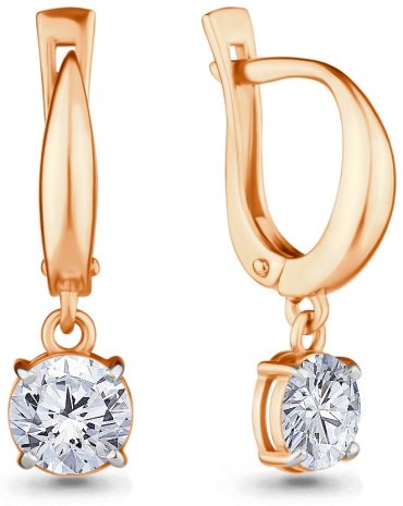 Серьги AQUAMARINE 420781 вес 2.9 г серебро, фианит купить,25637