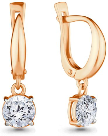 Серьги AQUAMARINE 420781 вес 2.9 г серебро, фианит купить,25637