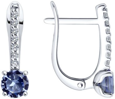 Серьги SOKOLOV 92023032 вес 2.19 г серебро, ситалл, фианит купить,26676