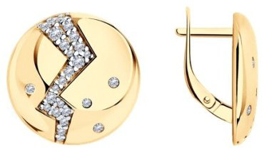 Серьги Diamant 93-120-01465-1 вес 5.95 г серебро, фианит купить,17724