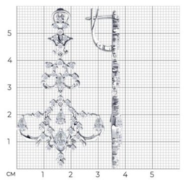 Серьги SOKOLOV 94026668 вес 13.32 г серебро, фианит купить,54870