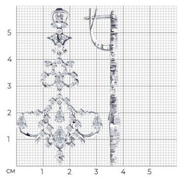 Серьги SOKOLOV 94026668 вес 13.32 г серебро, фианит купить,54870