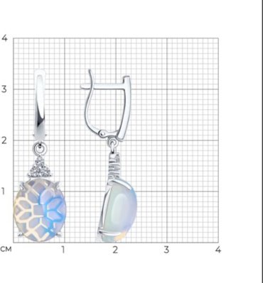 Серьги Diamant 94-321-01837-1 вес 4.44 г серебро, опал, фианит купить,NaN