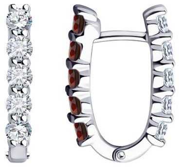 Серьги SOKOLOV 92022236 вес 3.6 г серебро, фианит, гранат купить,NaN