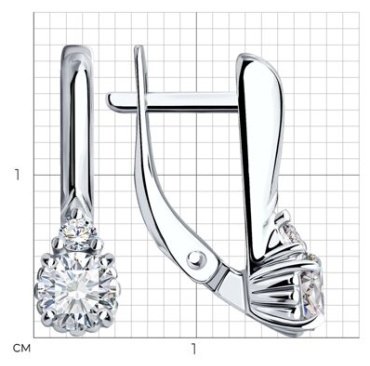 Серьги Diamant 94-120-01555-1 вес 2.5 г серебро, фианит купить,16416