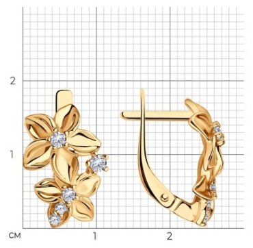 Серьги Diamant 93-120-01635-1 вес 3.48 г серебро, фианит купить,21410
