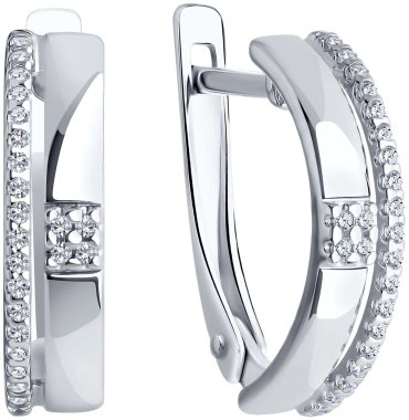 Серьги SOKOLOV 94022368 вес 2.73 г серебро, фианит купить,21404