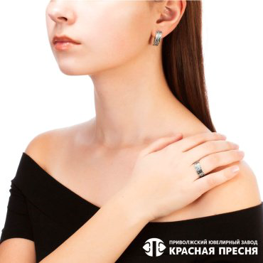 Серьги Красная пресня 33012622 вес 3.86 г серебро, без вставок купить,22336
