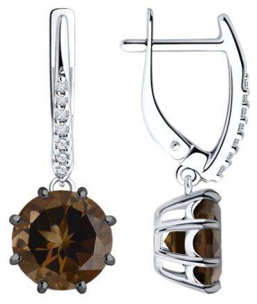 Серьги Diamant 94-321-02040-3 вес 3.7 г серебро, фианит купить,28728