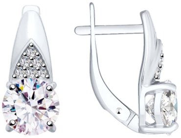 Серьги SOKOLOV 94023416 вес 3.26 г серебро, фианит купить,17400