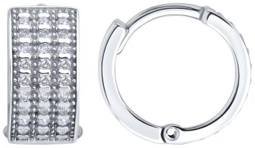 Серьги SOKOLOV 94027070 вес 3.75 г серебро, фианит купить,28728