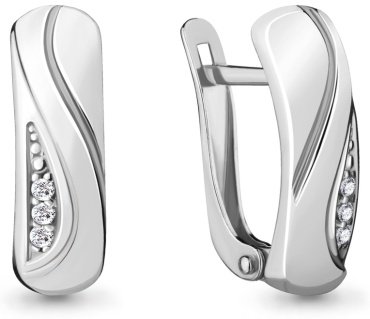 Серьги AQUAMARINE R-48027А-2_62 вес 2.62 г серебро, фианит купить,24745