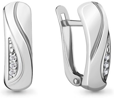 Серьги AQUAMARINE R-48027А-2_62 вес 2.62 г серебро, фианит купить,24745